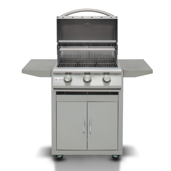 Blaze Prelude LBM 25-Inch 3-Burner Freestanding Gas Grill - BLZ-3LBM+BLZ-3-CART-SC