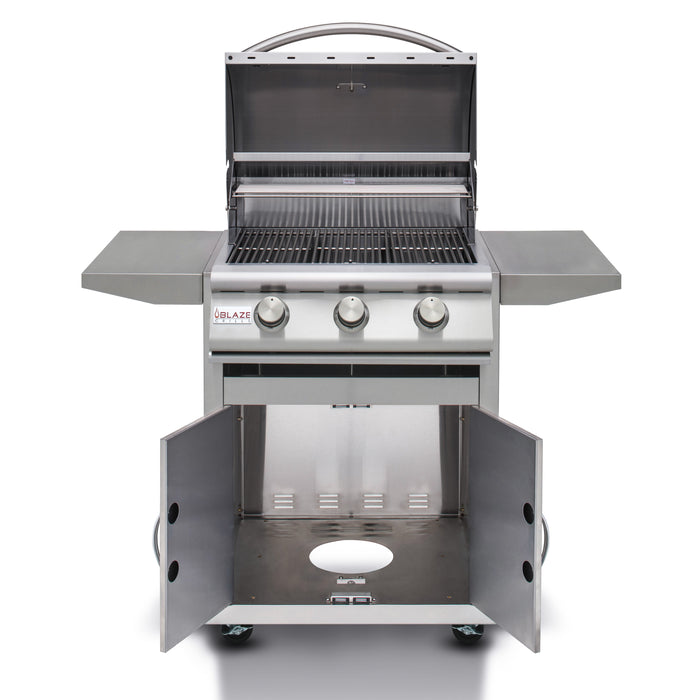 Blaze Prelude LBM 25-Inch 3-Burner Freestanding Gas Grill - BLZ-3LBM+BLZ-3-CART-SC