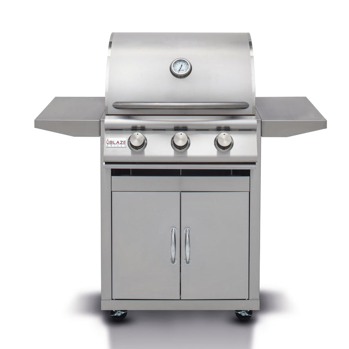 Blaze Prelude LBM 25-Inch 3-Burner Freestanding Gas Grill - BLZ-3LBM+BLZ-3-CART-SC