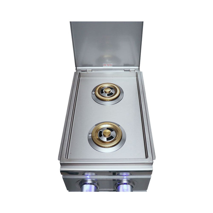 RCS Cutlass EL Series Built-In Double Side Burner, Slide-in W/Blue LED