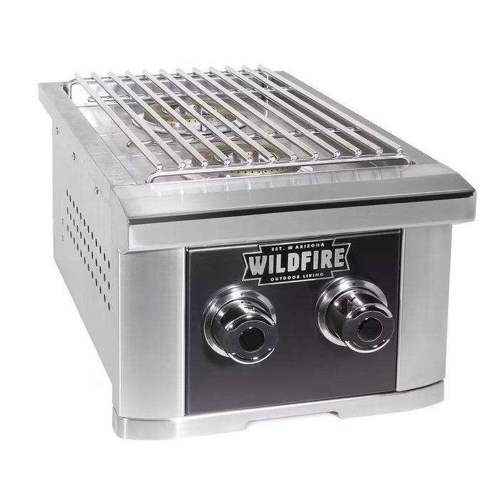 Wildfire Ranch Pro 14-in Black 304 SS Double Side Burner - WFDBLSBRN-BSS