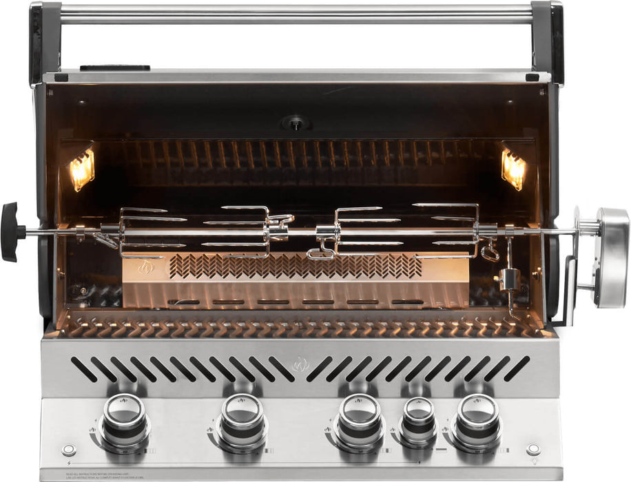 Napoleon Prestige PRO 500 4-Burner Built-in Gas Grill w/ Rotisserie