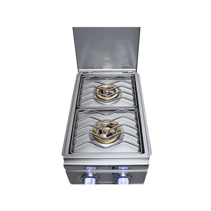 RCS Cutlass EL Series Built-In Double Side Burner, Slide-in W/Blue LED
