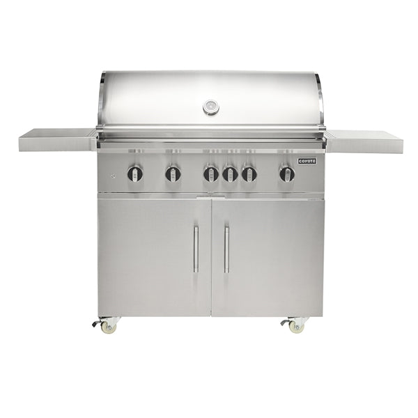 Coyote Freestanding SL-Series Grill w/ Sear Burner, Rotisserie, & Safety Valve w/ Cart