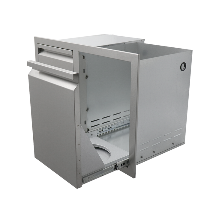 RCS Valiant Series 30-Inch Stainless Steel Enclosed Double Storage Drawer & Propane Drawer Combo - VDCL1