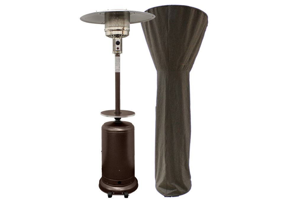 AZ Patio Heaters 48,000 BTU Propane Gas Patio Heater With Table - Hammered Bronze