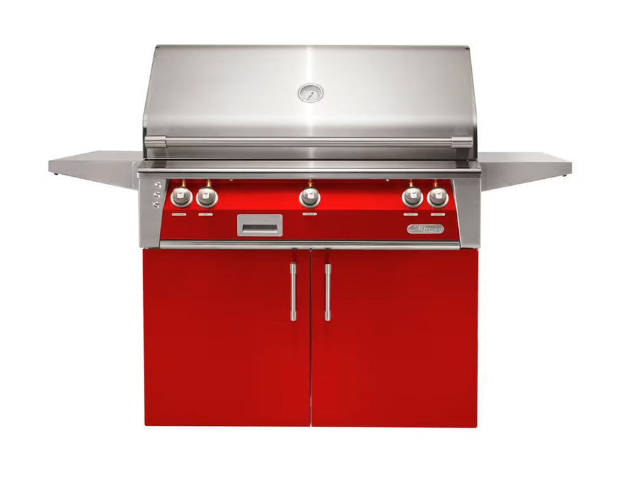 Alfresco ALXE 42-Inch Freestanding Grill With Rotisserie in Carmine Red - ALXE-42C-S3002