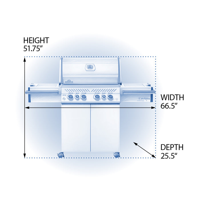 Napoleon Prestige PRO 500 4-Burner Propane Grill w/ Rotisserie & Side Burner