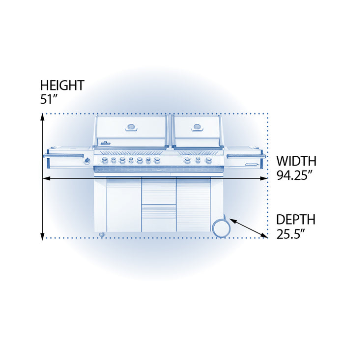 Napoleon Prestige PRO 825 6-Burner Gas Grill w/ Rotisserie & Power Burner