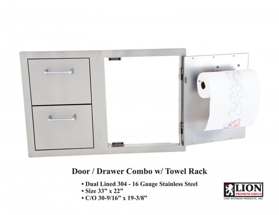 Lion 33-Inch Access Door & Double Drawer Combo - L3320