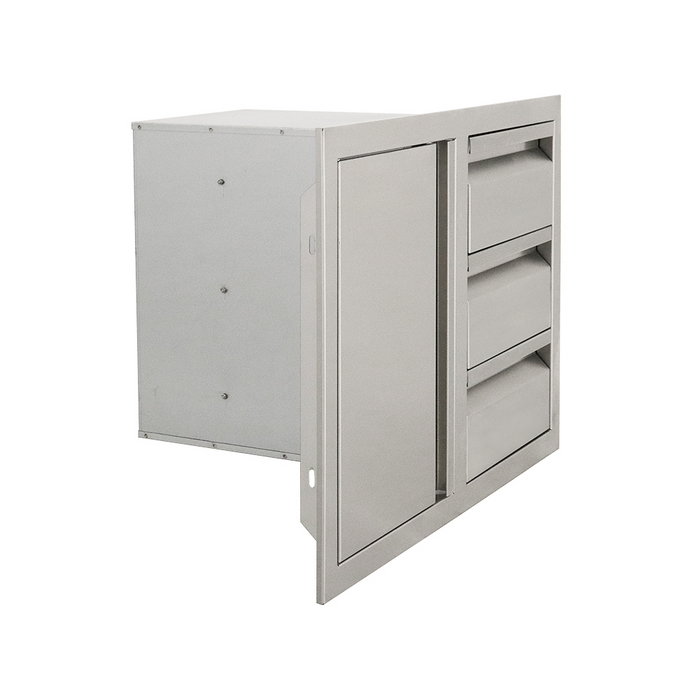 RCS Valiant Triple Drawers w/ Soft Close Left Hinge Single Door - VDC2SCL