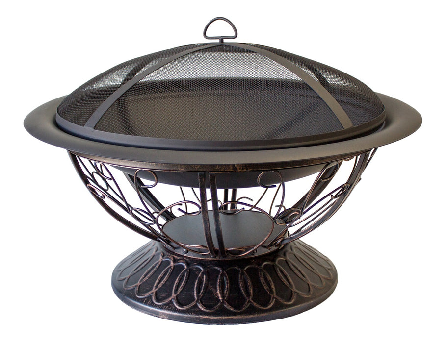 AZ Patio Heaters Scroll Design Wood Burning Firepit - Black