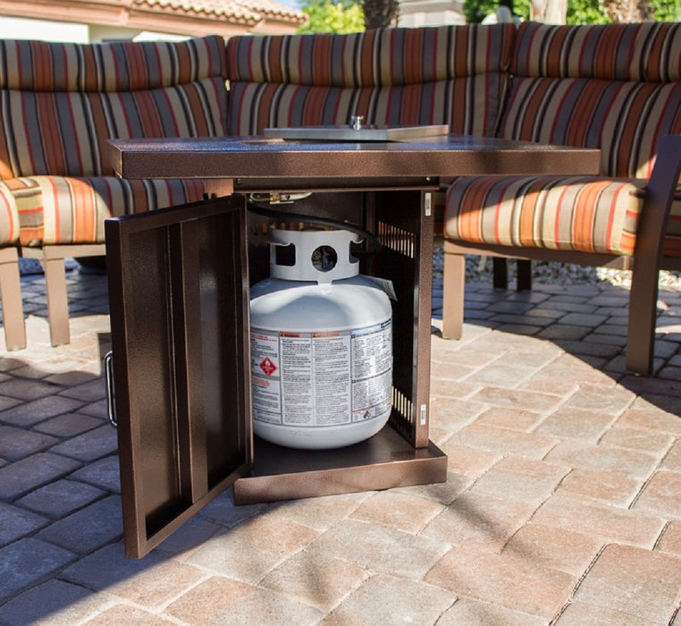 AZ Patio Heaters 30 Inch Square Propane Fire Pit - Hammered Bronze