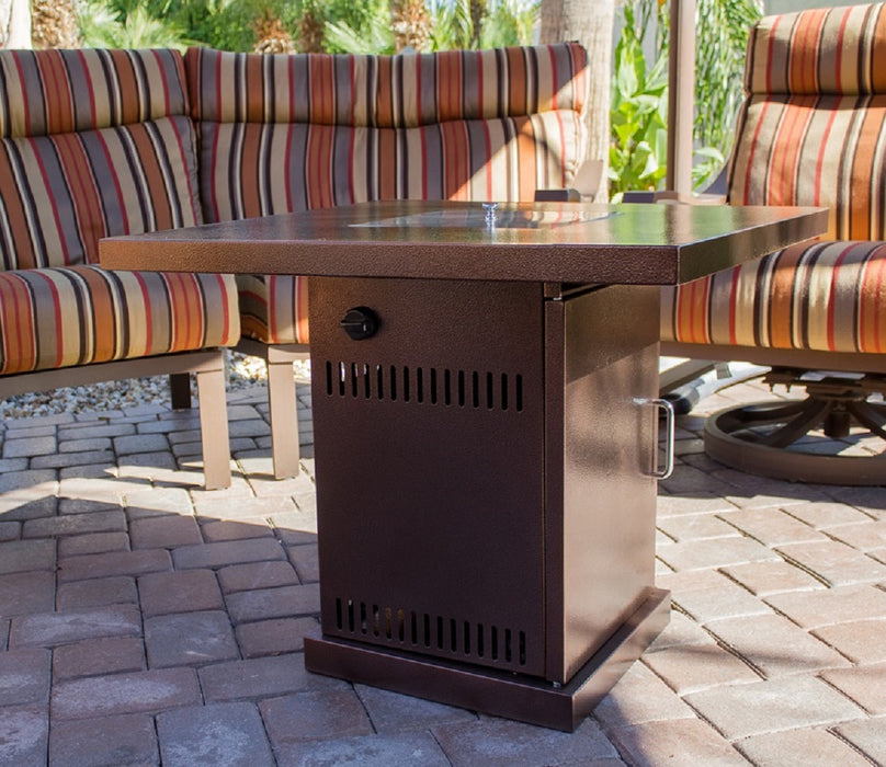 AZ Patio Heaters 30 Inch Square Propane Fire Pit - Hammered Bronze