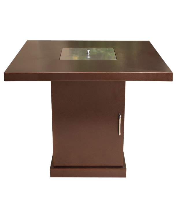 AZ Patio Heaters 30 Inch Square Propane Fire Pit - Hammered Bronze