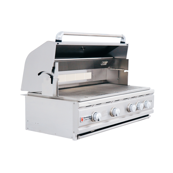 RCS Cutlass Pro 38 Inch Built-In Gas Grill w/ Ceramic Briquette Tray Flame Tamers - RON38B