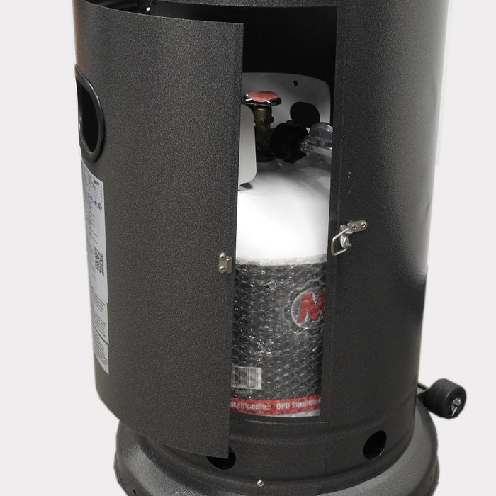 AZ Patio Heaters 48,000 BTU Propane Gas Patio Heater With Table - Hammered Silver