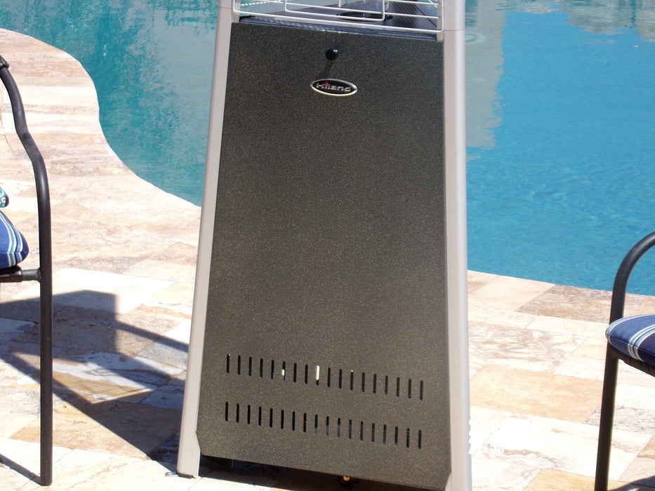 AZ Patio Heaters Commercial Glass Tube Propane Patio Heater - Hammered Silver