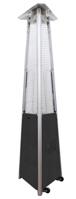 AZ Patio Heaters Commercial Glass Tube Propane Patio Heater - Hammered Silver