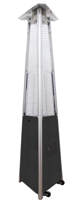 AZ Patio Heaters Commercial Glass Tube Propane Patio Heater - Hammered Silver
