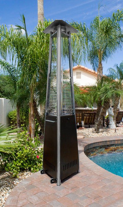 AZ Patio Heaters Commercial Glass Tube Propane Patio Heater - Hammered Bronze