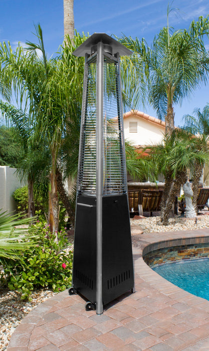 AZ Patio Heaters Commercial Glass Tube Propane Patio Heater - Black