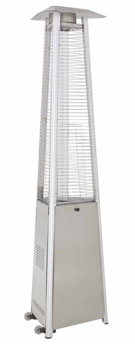 AZ Patio Heaters Commercial Glass Tube Propane Patio Heater - Stainless Steel
