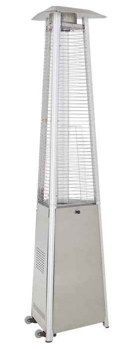 AZ Patio Heaters Commercial Glass Tube Propane Patio Heater - Stainless Steel