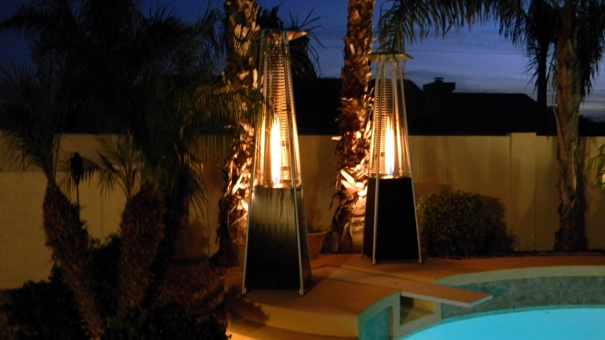 AZ Patio Heaters 40,000 BTU Quartz Glass Tube Propane Patio Heater - Hammered Bronze