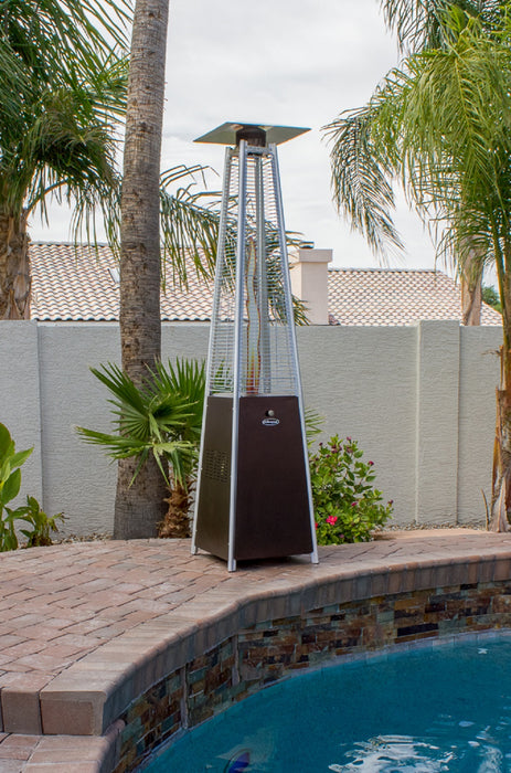 AZ Patio Heaters 40,000 BTU Quartz Glass Tube Propane Patio Heater - Hammered Bronze