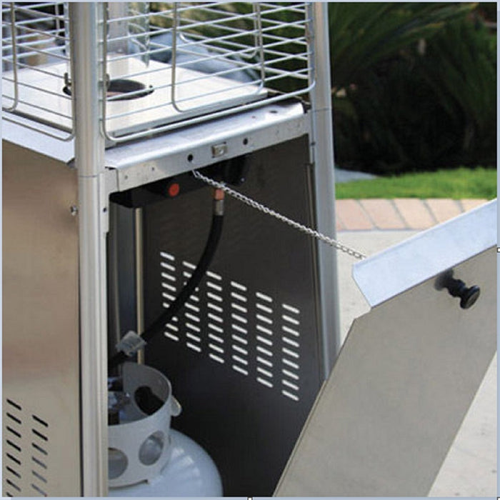 AZ Patio Heaters 40,000 BTU Quartz Glass Tube Propane Patio Heater - Stainless Steel