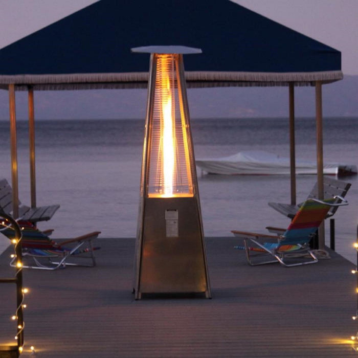 AZ Patio Heaters 40,000 BTU Quartz Glass Tube Propane Patio Heater - Stainless Steel