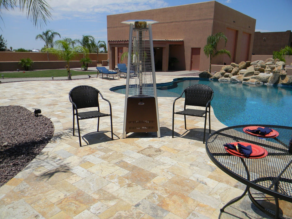 AZ Patio Heaters 42,000 BTU Compact Glass Tube Propane Patio Heater - Hammered Bronze