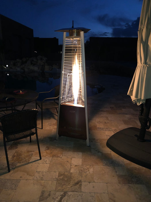 AZ Patio Heaters 42,000 BTU Compact Glass Tube Propane Patio Heater - Hammered Bronze