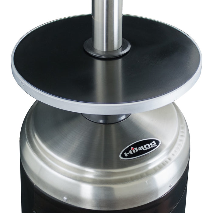 AZ Patio Heaters 48,000 BTU Propane Gas Patio Heater With Table - Stainless Steel/Black