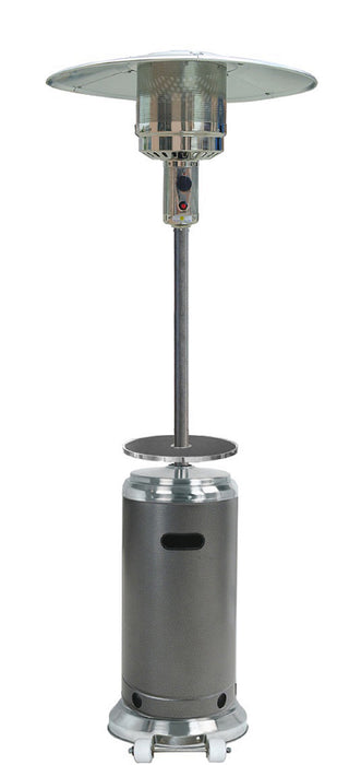 AZ Patio Heaters 48,000 BTU Propane Gas Patio Heater With Table - Stainless Steel/Hammered Silver