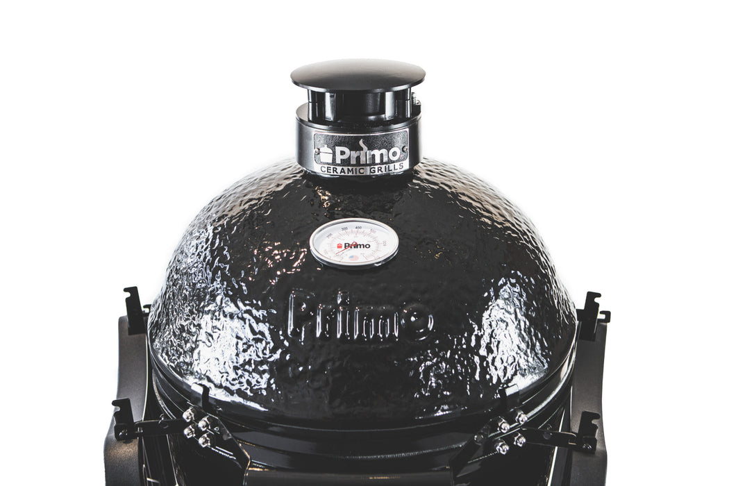 Primo All-In-One Round Ceramic Kamado Grill With Cradle & Side Shelves