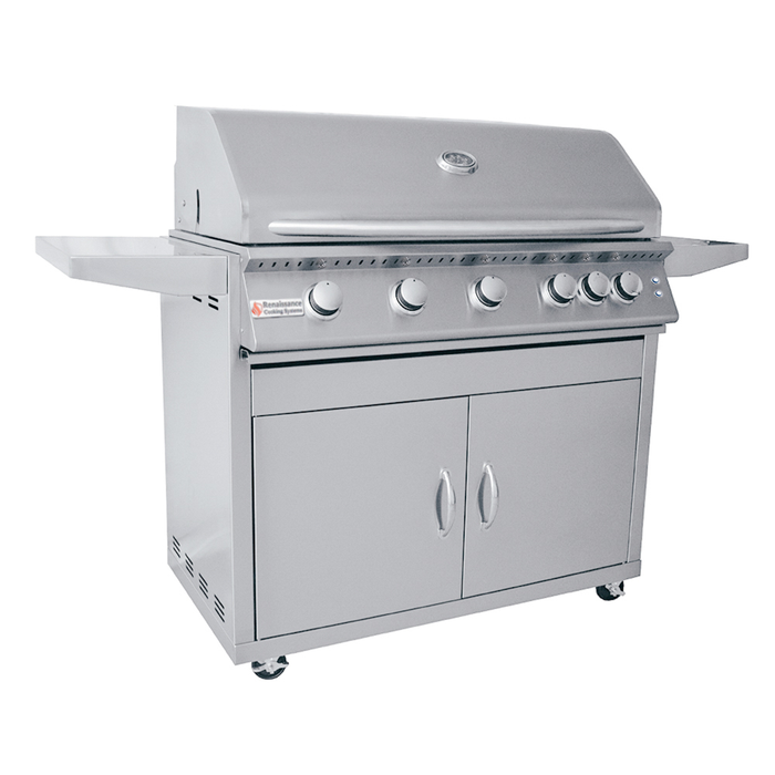 RCS Premier Series 40-Inch 5-Burner Built-In Natural Gas Grill With Rear Infrared Burner - RJC40A