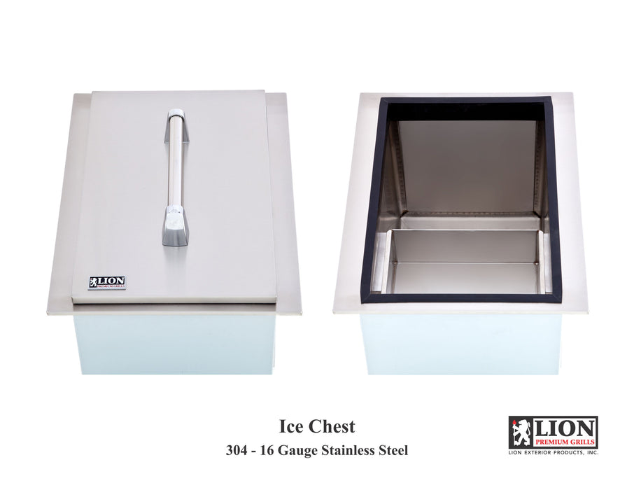 Lion Stainless Steel Drop-In Ice Bucket with Condiment Tray - L5312