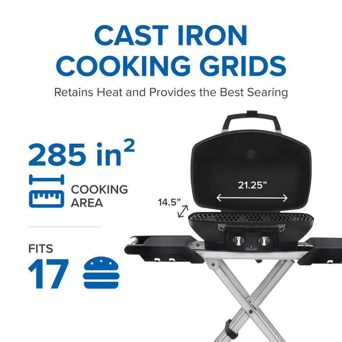 Napoleon TravelQ™ PRO285X Portable Propane Gas Grill with Scissor Cart - PRO285X-BK