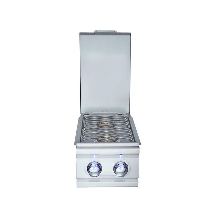 RCS Cutlass EL Series Built-In Double Side Burner, Slide-in W/Blue LED