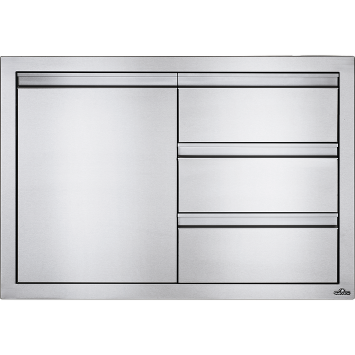 Napoleon 36 Inch Single Door & Triple Drawer - BI-3624-1D3DR