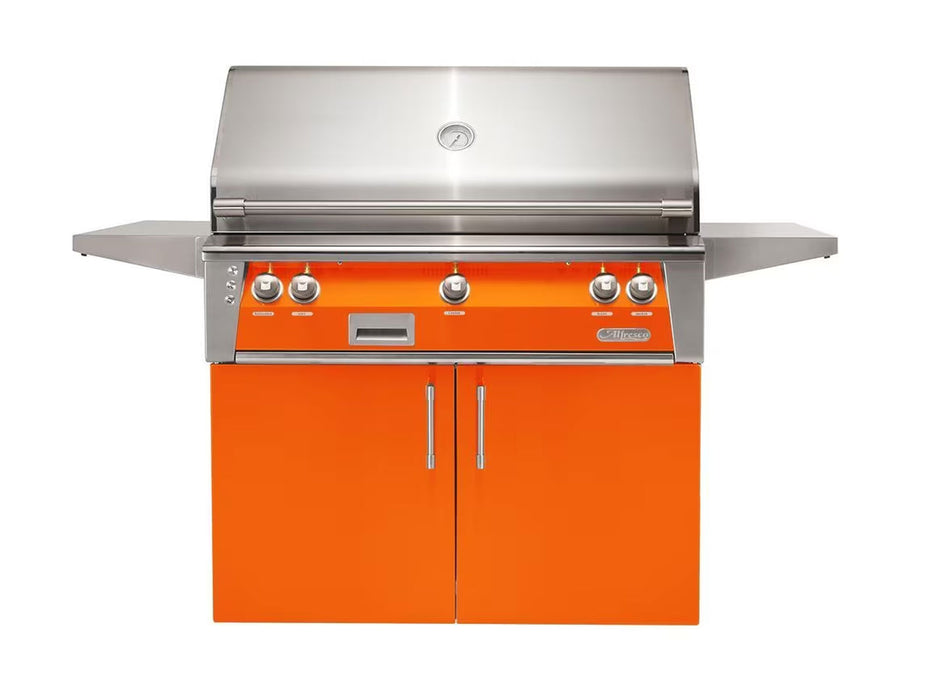Alfresco ALXE 42-Inch Freestanding Grill With Sear Zone And Rotisserie in Luminous Orange - ALXE-42SZC-S2005