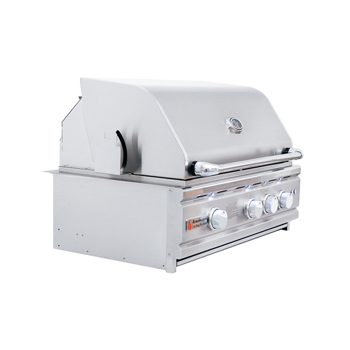 RCS Cutlass Pro 30 Inch Built-In Grill w/ Ceramic Briquette Tray Flame Tamers - RON30B