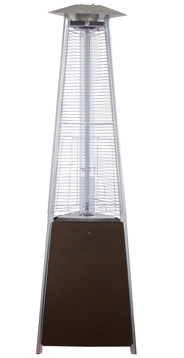 AZ Patio Heaters 41,000 BTU Glass Tube Natural Gas Patio Heater - Hammered Bronze