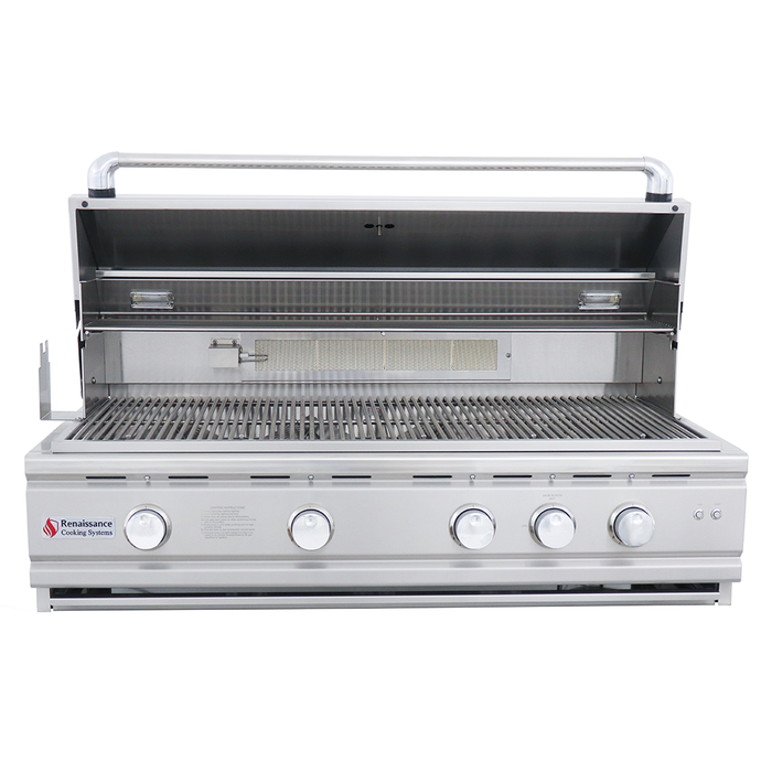 RCS Cutlass Pro 42 Inch Built-In Gas Grill w/ Ceramic Briquette Tray Flame Tamers - RON42B