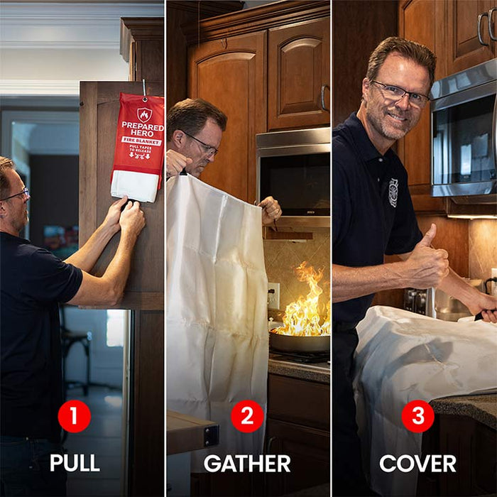 Prepared Hero XL Fire Blanket - Emergency Fire Suppression Blanket - 1 Pack