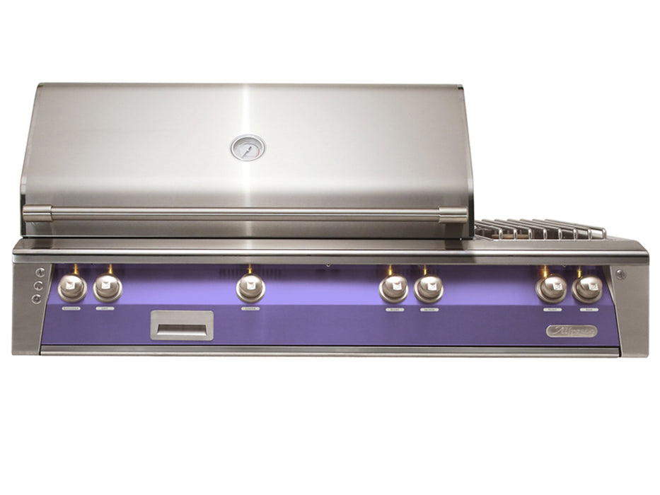 Alfresco ALXE 56-Inch Built-In Grill With Rotisserie And Side Burner in Lilac Blue - ALXE - S4005