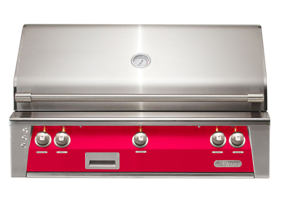 Alfresco ALXE 42-Inch Built-In Grill With Rotisserie in Raspberry Red - ALXE-42-S3027