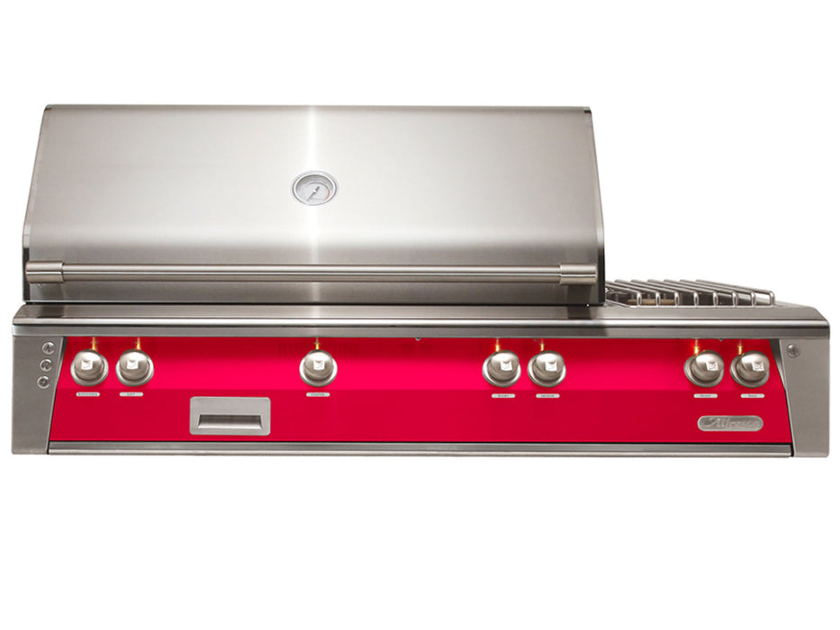 Alfresco ALXE 56-Inch Built-In Grill With Rotisserie And Side Burner in Raspberry Red - ALXE - S3027